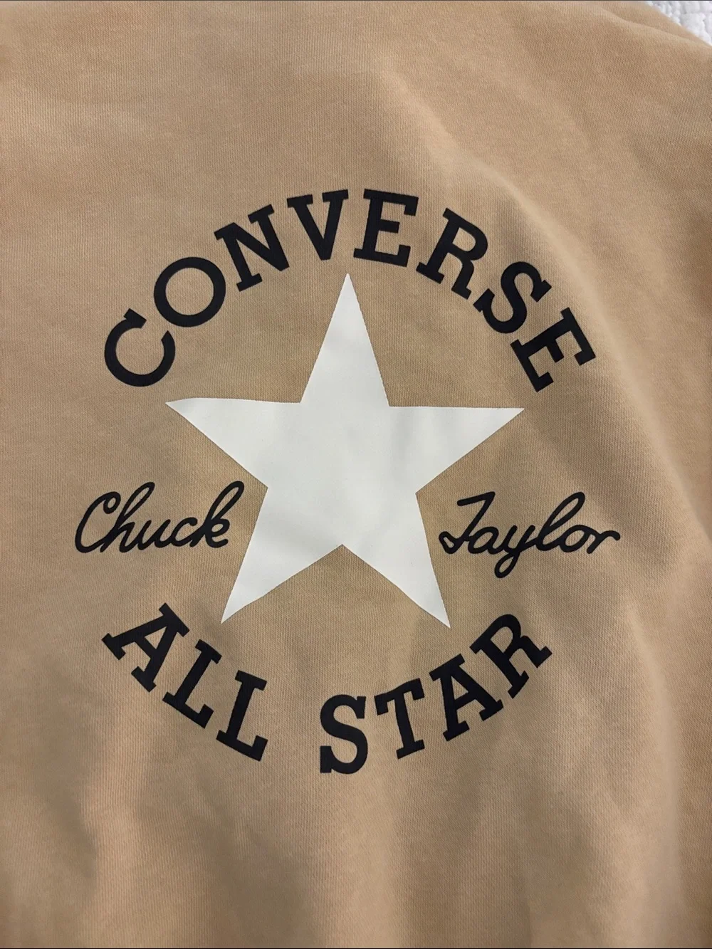 Boys Converse Two-Tone Hoodie — Tan Body with Black Hood Size M Medium NWT